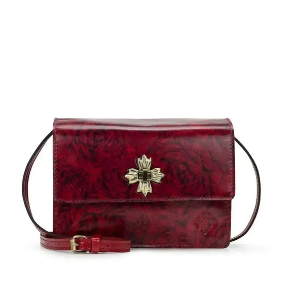 NWOT Patricia Nash Consilina Crossbody Organizer Etched Rose Leather - Picture 1 of 16